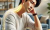 DALL·E 2025-03-17 12.18.57 - A realistic digital photo of a Korean man in his late 20s sitting at a desk with poor posture, showing symptoms of text neck syndrome (forward head .jpg