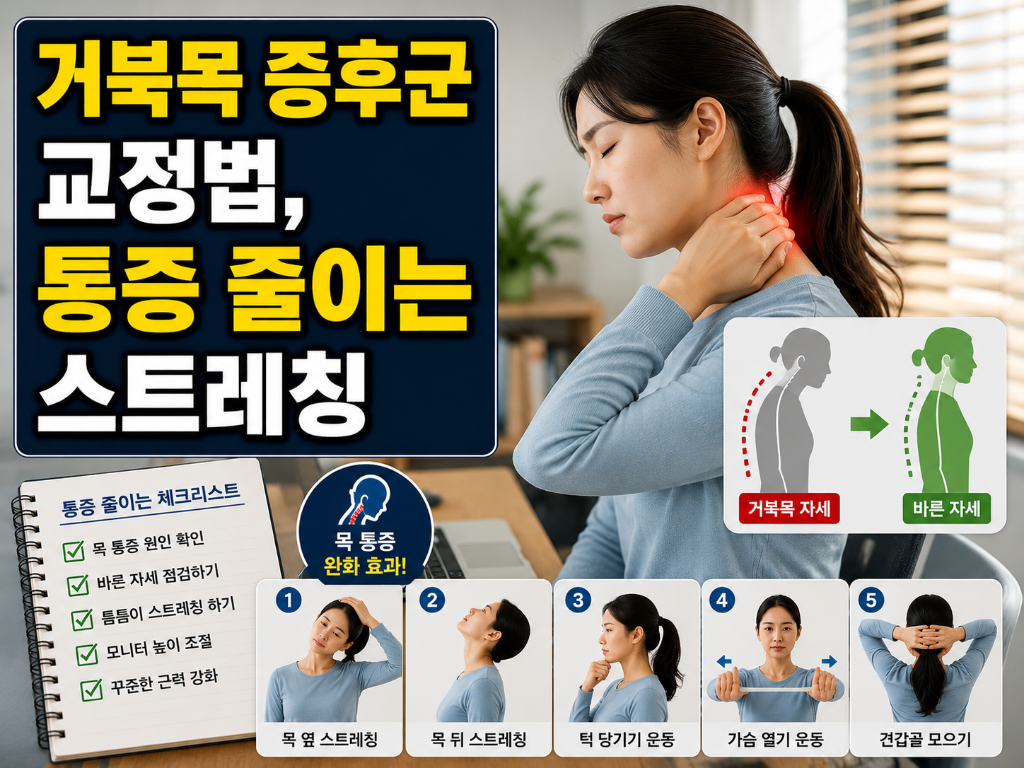 거북목 증후군 교정법, 통증 줄이는 스트레칭